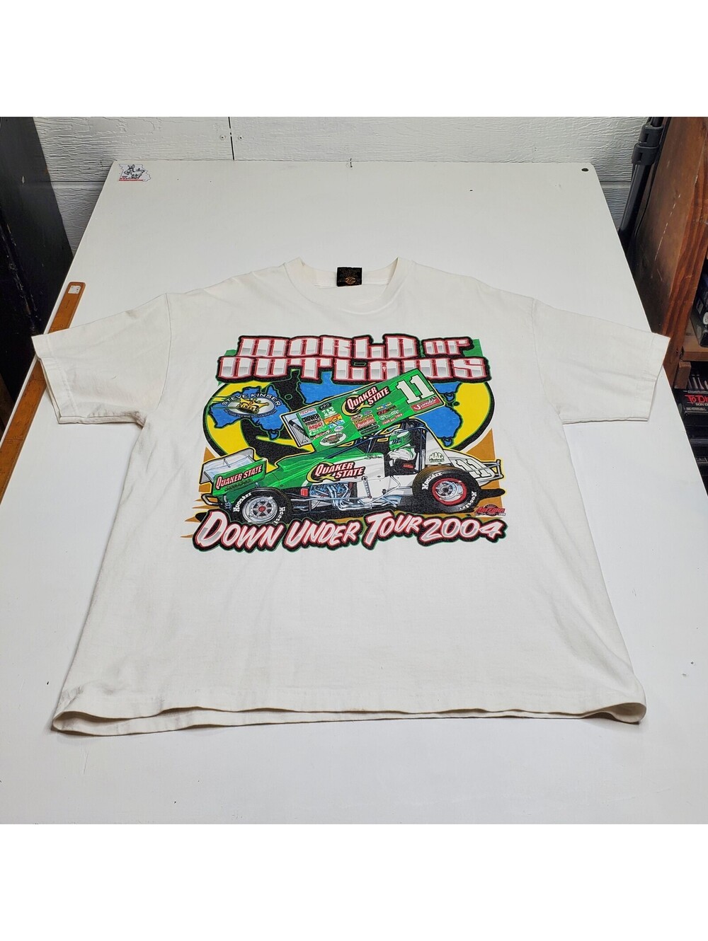 World Of Outlaws Down Under Tour 2004 Steven Kinser Outlaw Champion Shirt